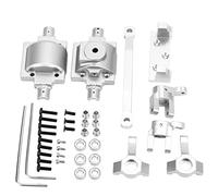 DouWen MO Kit de Repuesto para Eje de aleación de Aluminio RC, Kit de Carcasa de Eje metálico para Coche de Escalada HBX 1/24, Juego de Ejes de dirección de precisión Estable con rodamientos (Plata)