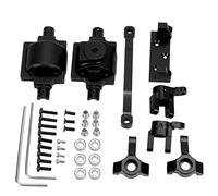 DouWen MO Kit de Repuesto para Eje de aleación de Aluminio RC, Kit de Carcasa de Eje metálico para Coche de Escalada HBX 1/24, Juego de Ejes de dirección de precisión Estable con rodamientos (Negra)