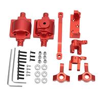 DouWen MO Kit de Repuesto para Eje de aleación de Aluminio RC, Kit de Carcasa de Eje metálico para Coche de Escalada HBX 1/24, Juego de Ejes de dirección de precisión Estable con rodamientos (Roja)