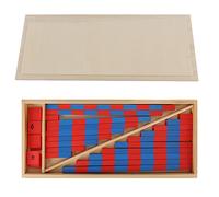 DouWen MO Montessori Small Numerical Rods, Wooden Math Learning Toy for Kids, Blue and Red Number Rods Set with Storage Box for Early Childhood Education, Hands - On Mathematics Activity for