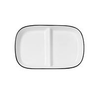 DouYuan Platos Divididos en 2 Ceramica, Plato Separador de Comida Dieta, Platos Control de Raciones para Hogares, Restaurantes, Hotele