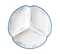 DouYuan Platos Divididos en 3 Ceramica, Plato Separador de Comida, Platos Control de Raciones para Hogares, Restaurantes, Hoteles