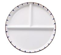 DouYuan Platos Divididos en 3 Ceramica, Redondo Plato Separador de Comida Dieta, Platos Control de Raciones para Hogares, Restaurantes, Hoteles, Diámetro: 23 cm