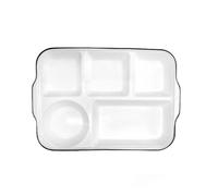 DouYuan Platos Divididos en 5 Ceramica, Plato Separador de Comida Dieta, Platos Control de Raciones para Hogares, Restaurantes, Hoteles
