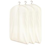 DOUZIO Fundas Para Ropa De Algodón, Bolsa Para Colgar Ropa De 3 Piezas, Fundas Transpirables Para Trajes Con Cremallera, Fundas Para Abrigos De Piel, Visón Y Plumón(Size:100×58cm,Color:Más ancho)