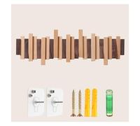 DOUZIO Perchero De Pared, Gancho Creativo De Madera, Perchero Colgante, Ganchos Que Ahorran Espacio para Entrada, Sala De Estar, Cocina Y Baño(Size:8 Hooks,Color:Nogal + Madera)