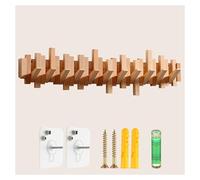 DOUZIO Perchero De Pared, Gancho Creativo De Madera, Perchero Colgante, Ganchos Que Ahorran Espacio Para Entrada, Sala De Estar, Cocina Y Baño(Size:11 Hooks,Color:Madera)