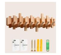 DOUZIO Perchero De Pared, Gancho Creativo De Madera, Perchero Colgante, Ganchos Que Ahorran Espacio Para Entrada, Sala De Estar, Cocina Y Baño(Size:8 Hooks,Color:Madera)