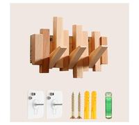 DOUZIO Perchero De Pared, Gancho Creativo De Madera, Perchero Colgante, Ganchos Que Ahorran Espacio Para Entrada, Sala De Estar, Cocina Y Baño(Size:3 Hooks,Color:Madera)