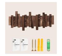 DOUZIO Perchero De Pared, Gancho Creativo De Madera, Perchero Colgante, Ganchos Que Ahorran Espacio Para Entrada, Sala De Estar, Cocina Y Baño(Size:6 Hooks,Color:Nogal)