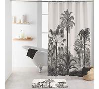 DOV19 COCOCOTY CORREDERA DE DUCHA CON GANCHOS, 100% POLIESTER, 180 x 200 CM