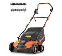 DOVAMAN DS16A 2 en 1 Escarificador y Aireador Eléctrico, 1500W, 40cm Ancho de Trabajo, 5 Ajustes de Profundidad, Diseño Plegable, Bolsa 45L, Altura Ajustable, Ligero, Ideal para Escarificar y Airear