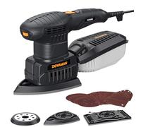 DOVAMAN ROS06A Lijadora Multifunción 3 en 1, 200W Multilijadora, 6 Velocidades, 15 Papeles de Lija, Baja Vibración, Recogida de Polvo, Lijadora Orbital, Excéntrica y de Detalle para Madera y Acero