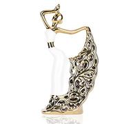 DOVDOV Estatua y Escultura de Pavo Real, Escultura de Bailarina, Estatua Moderna de cerámica Dorada para Mesa de café, Entrada, Sala de Estar, Dormitorio, Oficina, Accesorios de decoración (Oro