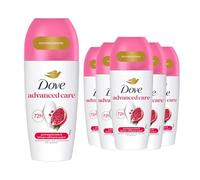 Dove Advanced Care Desodorante Roll On 48h Granada y Limón Sin Alcohol para Mujer, con Aceite Nutritivo 100% Natural y 1/4 de Crema Hidratante, Pack de 6 x 50 ml