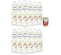 Dove Advanced Care Go Fresh - Desodorante en espray de flores de coco y jazmín, con fórmula hidratante y sensible, sin alcohol, 72 horas, 12 x 150 ml + Polpa italiana Gourmet 400 g