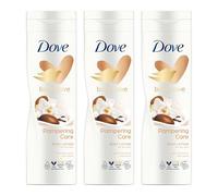 Dove Body Love Loción Corporal Hidratante Pampering Care, Para Piel Seca, 48H de Hidratación, Piel Suave y Nutrida, Con Manteca de Karité y Vainilla, 3x 400 ml