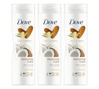 Dove Body Love Loción Corporal Hidratante Restoring Care, Piel Suave y Nutrida, Hidratación Intensa, Para Piel Seca, Con Aceite de Coco y Leche de Almendras, 3x 400 ml