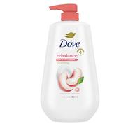 Dove Body Wash Rebalance White Peach & Arroz Milk para la piel de la piel de las 24 horas, limpiador de piel hidratante de la piel sin sulfatos s