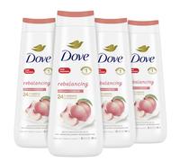 Dove Body Wash Rebalancing White Peach & Rice Milk 4 unidades para una piel renovada y de aspecto saludable Limpiador suave e hidratante para la