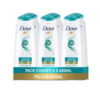 Dove Champú Hidratación Diaria para pelo normal, nutre y protege - Pack de 6 x 400ml