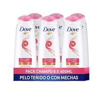 Dove Champú Protección del Color para pelo teñido o con mechas, nutre y repara - Pack de 6 x 400ml
