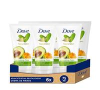 Dove Crema Hidratante de Manos con Aceite de Aguacate 100% Natural y Extracto de Caléndula para Piel Normal a Seca, Pack de 6 x 75 ml