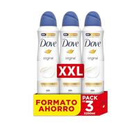 Dove Desodorante Aerosol 48h Original Sin Alcohol para Mujer, con Aceite Nutritivo 100% Natural y 1/4 de Crema Hidratante, Pack de 3 x 250 ml