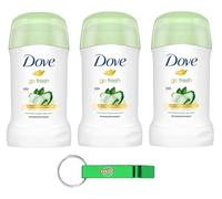 Dove - Desodorante en barra (3 unidades, con crema hidratante, 48 h, 40 ml, incluye llavero Beni Culinari gratuito)