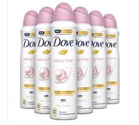 Dove, Desodorante en spray Beauty Finish con 1/4 crema hidratante con minerales y vitamina E, antitranspirante, sin alcohol, piel seca hasta 48 horas, desodorante para hombre y mujer, 6 unidades de
