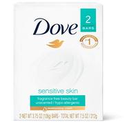 Dove Dove Sensitive Skin Bath Bars Unscented, Unscented 2/4.25 oz