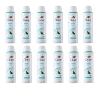 Dove Fresh Care Desodorante en spray antitranspirante 48H, sin alcohol, con crema hidratante 1/4, 150 ml (12)