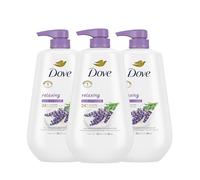 Dove Gel de baño con bomba relajante de aceite de lavanda y manzanilla, 3 unidades para una piel renovada y de aspecto saludable, limpiador suave con microhumedad renovadora de 24 horas, 30 onzas