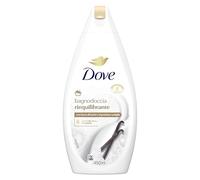 Dove Gel de ducha equilibrado, hidratante dermo natural, manteca de karité y vainilla, crema hidratante 1/4, dermatológicamente probado, baño de espuma para mujeres y hombres, botella 100% reciclada*