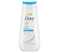 Dove Gel de ducha hidratante exfoliante suave, fórmula suave en el microbioma de la piel, con ingredientes activos hidratantes vegetales, sin SLES, baño de ducha para hombre y mujer, 225 ml