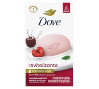 Dove - Jabón de barra revitalizante de leche de cereza y chía, paquete de 6 para piel seca, formulado con ¼ de hidratante, paloma, agente limpiador de la piel, Unilever