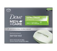 Dove Men+Care 3 in 1 Bar for Body, Face, and Shaving to Clean and Hydrate Skin Extra Fresh Body, (14 Count of 3.75 oz Bars) 52.5 oz