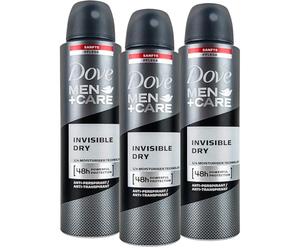 Dove Men+Care Advanced Invisible Dry - Desodorante en spray antitranspirante (3 unidades, 150 ml)