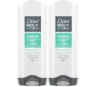 Dove Men+Care Gel de ducha 3 en 1 Sensitive para el cuerpo, la cara y el cabello para pieles sensibles y secas, 250 ml, 1 unidad (Paquete de 2)