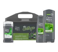 Dove Men + Care Shower Caddy College Regal Gift-Cuerpo fresco extra + desodorante de lavado de cara para hombres + champ y acondicionador de 2 e