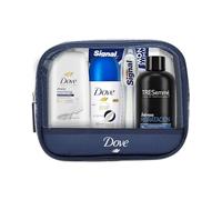 DOVE Neceser Viaje Mini | Paco Perfumerías n/a Gel de ducha 55 ml + desodorante roll-on 50 ml + champú 100 ml + dentífrico 14 ml + cepillo dental