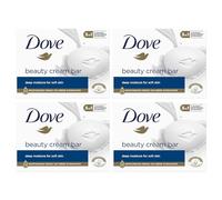 Dove Orginal Beauty Cream Bar 3 en 1 limpia, hidrata y nutre el jabón de baño sin sulfatos para una piel suave y lisa, adecuado para uso diario, 4 x 90 g
