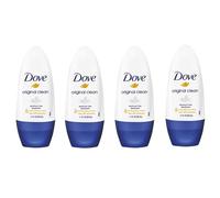 Dove Original Clean - Desodorante roll-on sin aluminio, protección contra olores durante todo el día, paquete de 4, 4 botellas