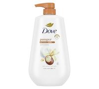 Dove Purely Pampering Body Wash con bomba para piel seca, manteca de karité con cálido limpiador de vainilla que elimina eficazmente las bacterias mientras cuida tu piel