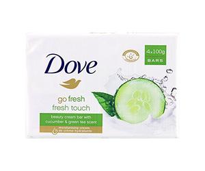 Dove Savon de Toilette Dolor Exfoliante fresca del tacto 4 x 100 g - Lote de 2