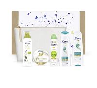 Dove, Set Daily Routine que contiene champú y acondicionador diario mousse de ducha con aceite de coco, crema corporal de seda de alta calidad, antitranspirante para pepinos y té verde, idea de regalo