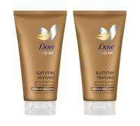 Dove Summer Revived Loción Bronceadora Gradual para Rostro y Cuerpo de tono Medio a Oscuro con aloe vera y glicerina para un bronceado gradual y piel sedosa 2x 75 ml