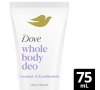 Dove Whole Body Deo - Desodorante con aroma a lavanda y manzanilla con 0% de sales de aluminio para axilas, pecho, piernas y más, 75 ml