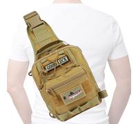 Dovesun Mochila de Pesca Pequeño, Hombro Sencillo Mochila para Pesca a Mosca Impermeable Bolsa de Pesca con Cajas de Aparejos | Portacañas Bolsa de Pesca Equipo de Pesca Caqui