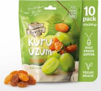Dovido Sultanas 200 g sin pepitas sin azufre vegano pasas snack pack 10